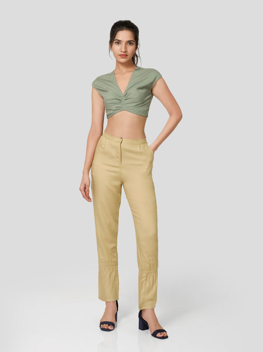 Arioso Rouched Crop Top - Zest Mélange 