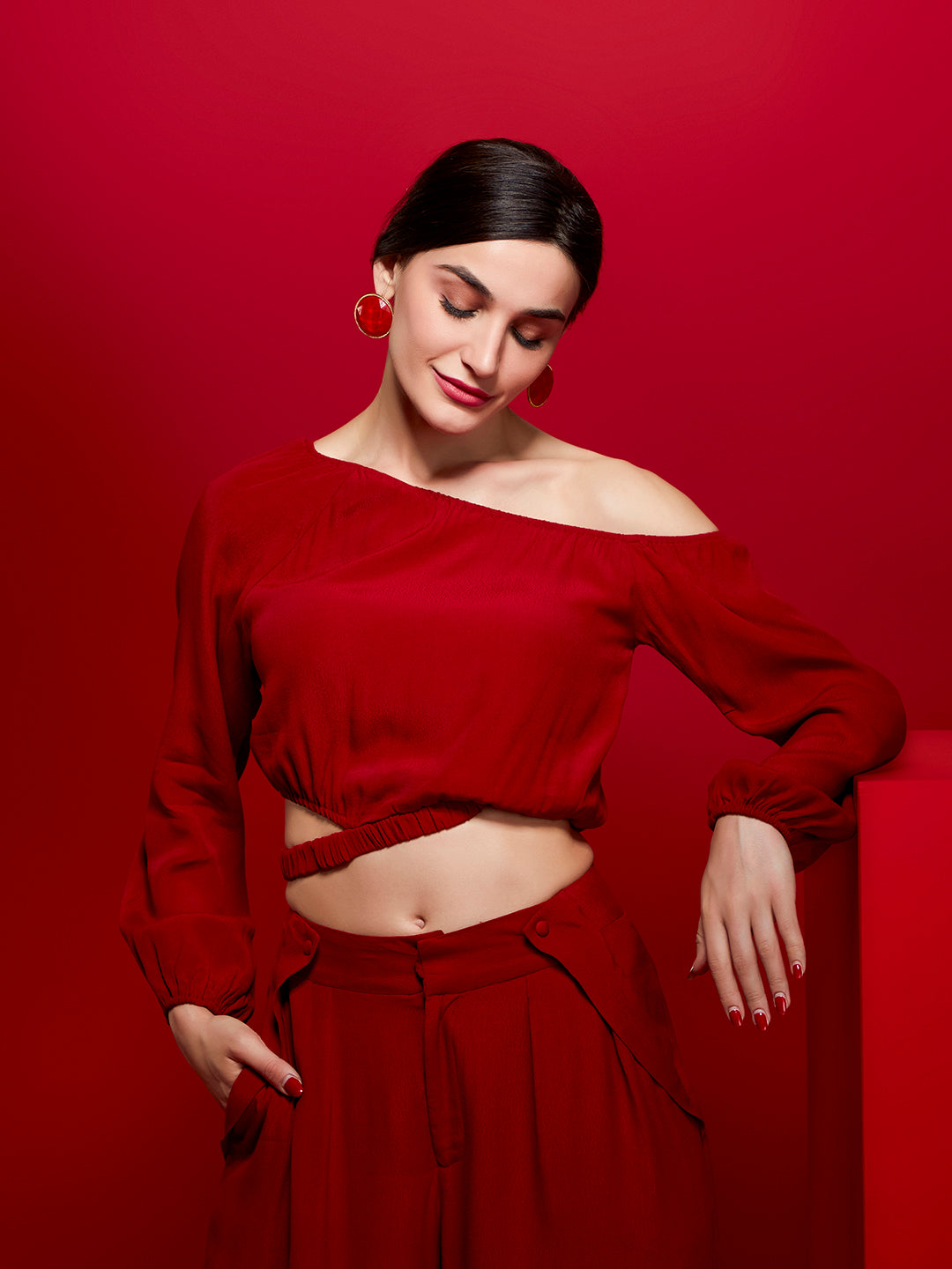 Vivacious Elasticated Off The Shoulder Top - STOMBIL TRADE 