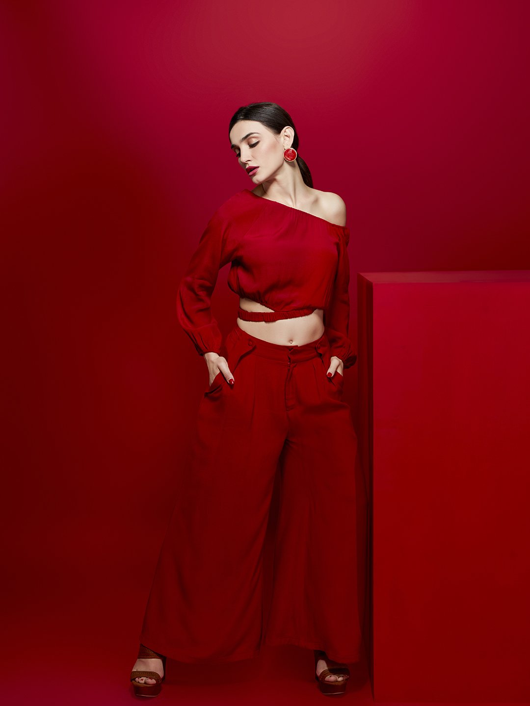 Allure Flared Pants With Cross Pockets - STOMBIL TRADE 