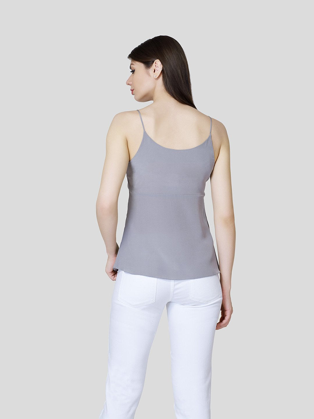 'V' Neck Strappy Camisole With Fall Detail - STOMBIL TRADE 