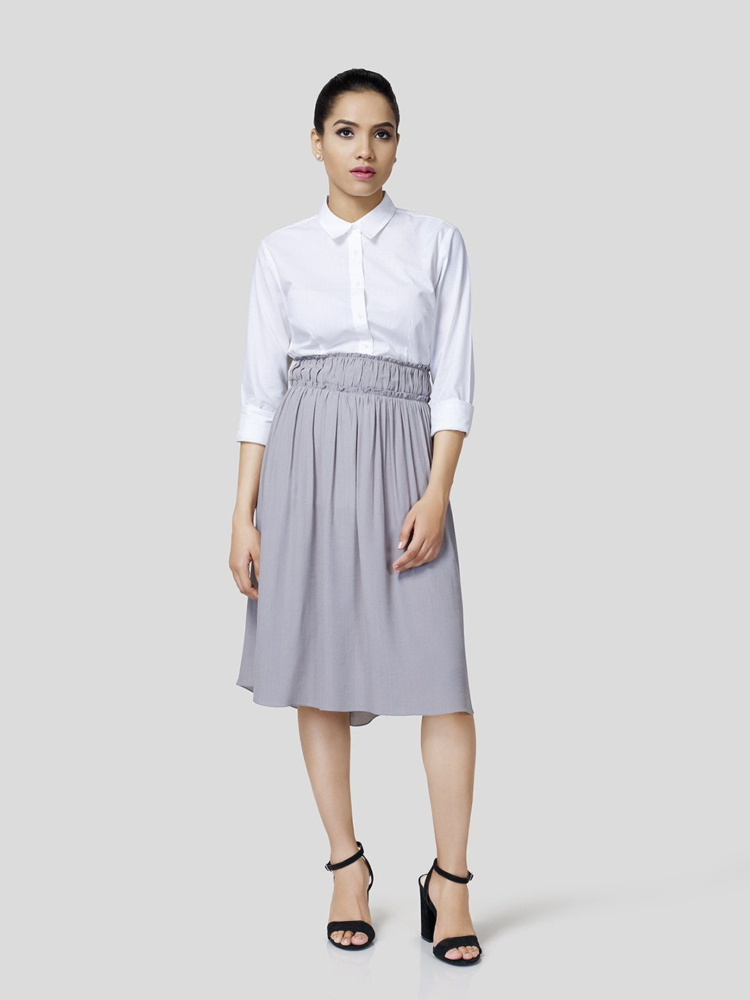 Skirt With Gathered Waistband Detail - STOMBIL TRADE 