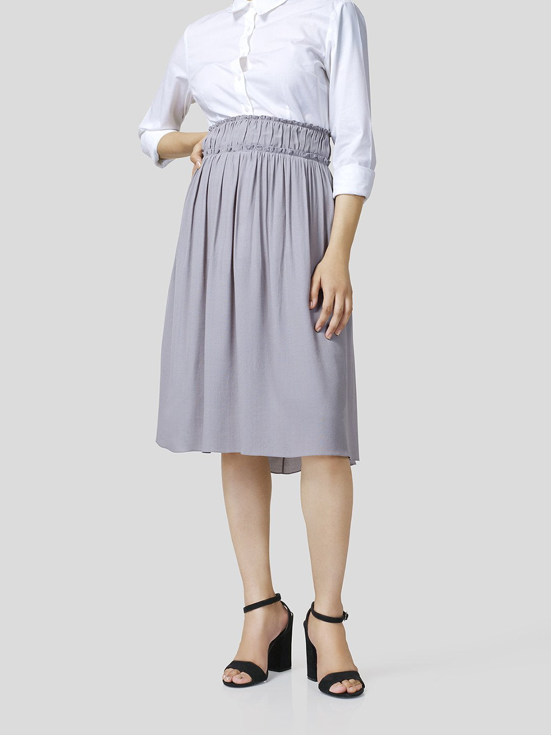 Skirt With Gathered Waistband Detail - STOMBIL TRADE 