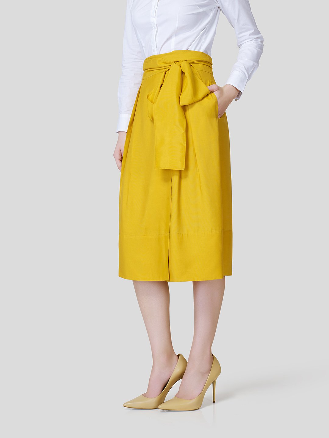 Box Pleated Warp-A-Round Skirt - Zest Mélange 