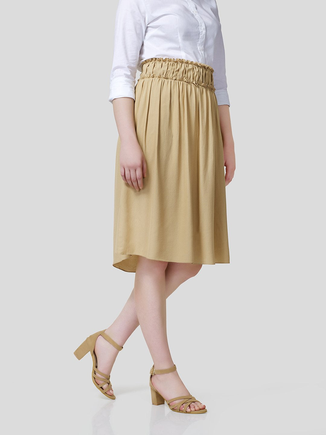 Skirt With Gathered Waistband Detail - STOMBIL TRADE 