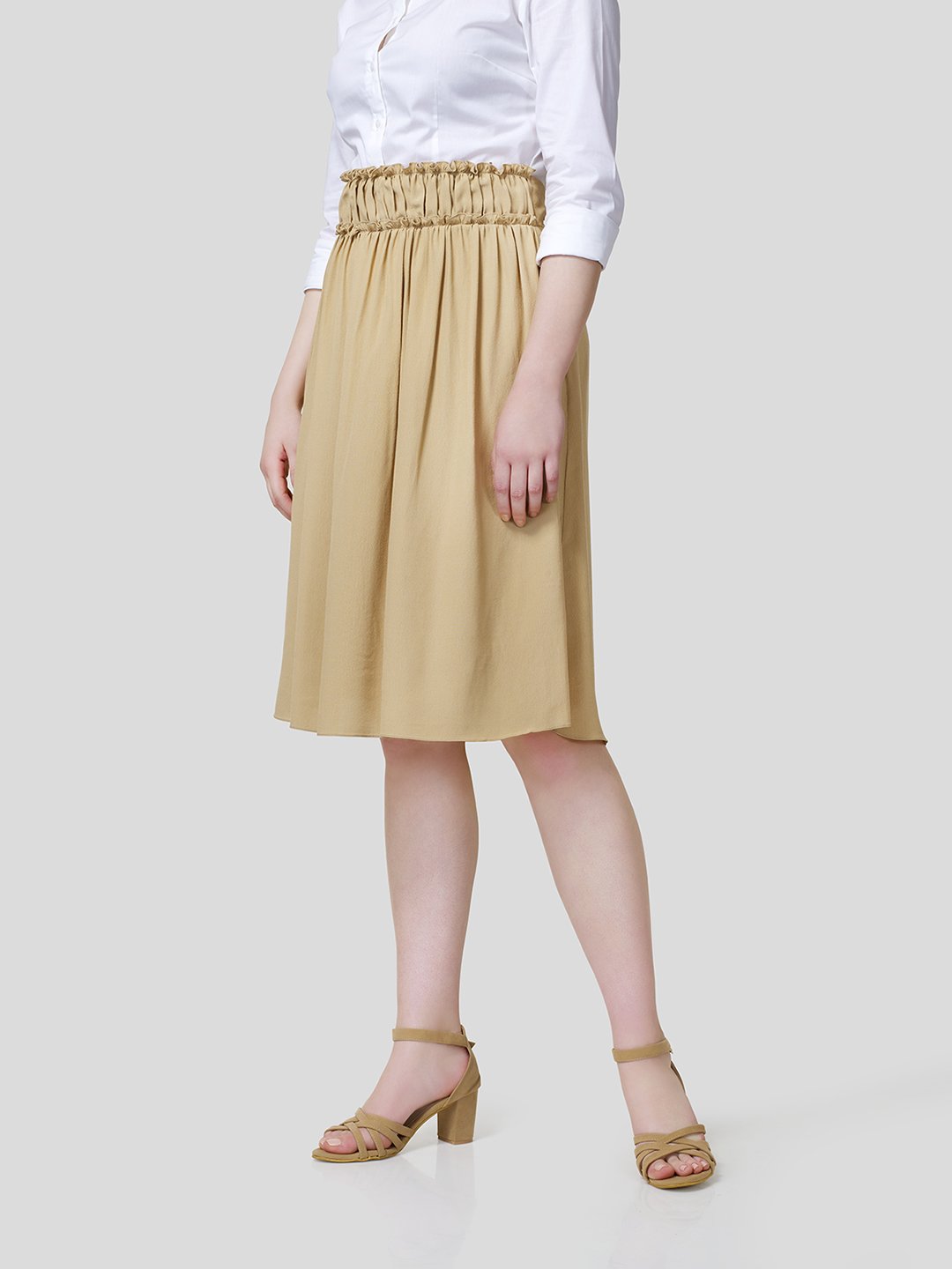 Skirt With Gathered Waistband Detail - STOMBIL TRADE 