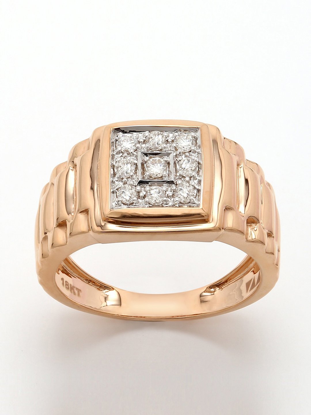 Real Diamond Mens Two Tone Ring - STOMBIL TRADE 