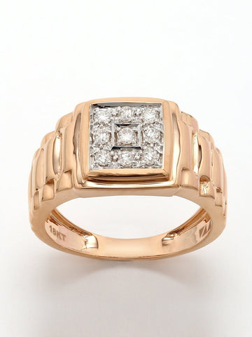 Real Diamond Mens Two Tone Ring - STOMBIL TRADE 