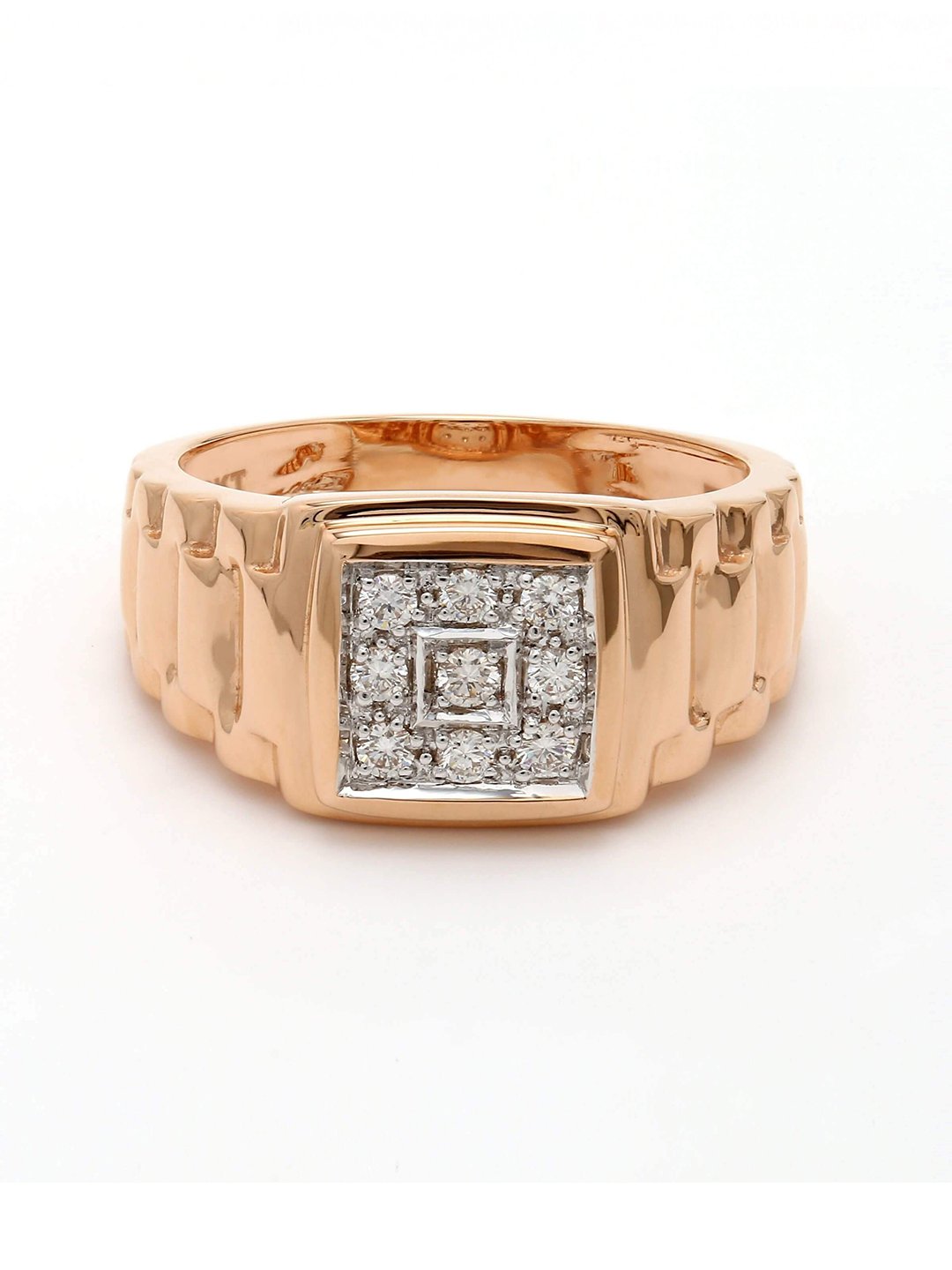 Real Diamond Mens Two Tone Ring - STOMBIL TRADE 