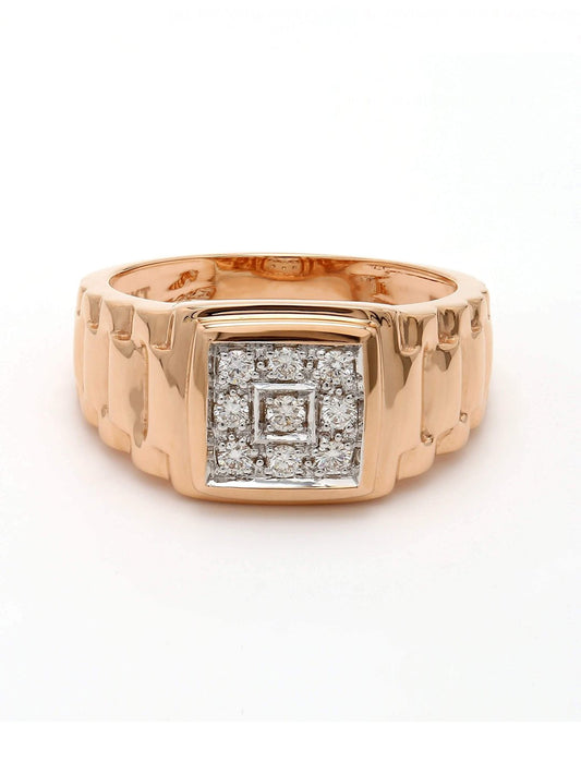 Real Diamond Mens Two Tone Ring - STOMBIL TRADE INDIA PRIVATE LIMITED 