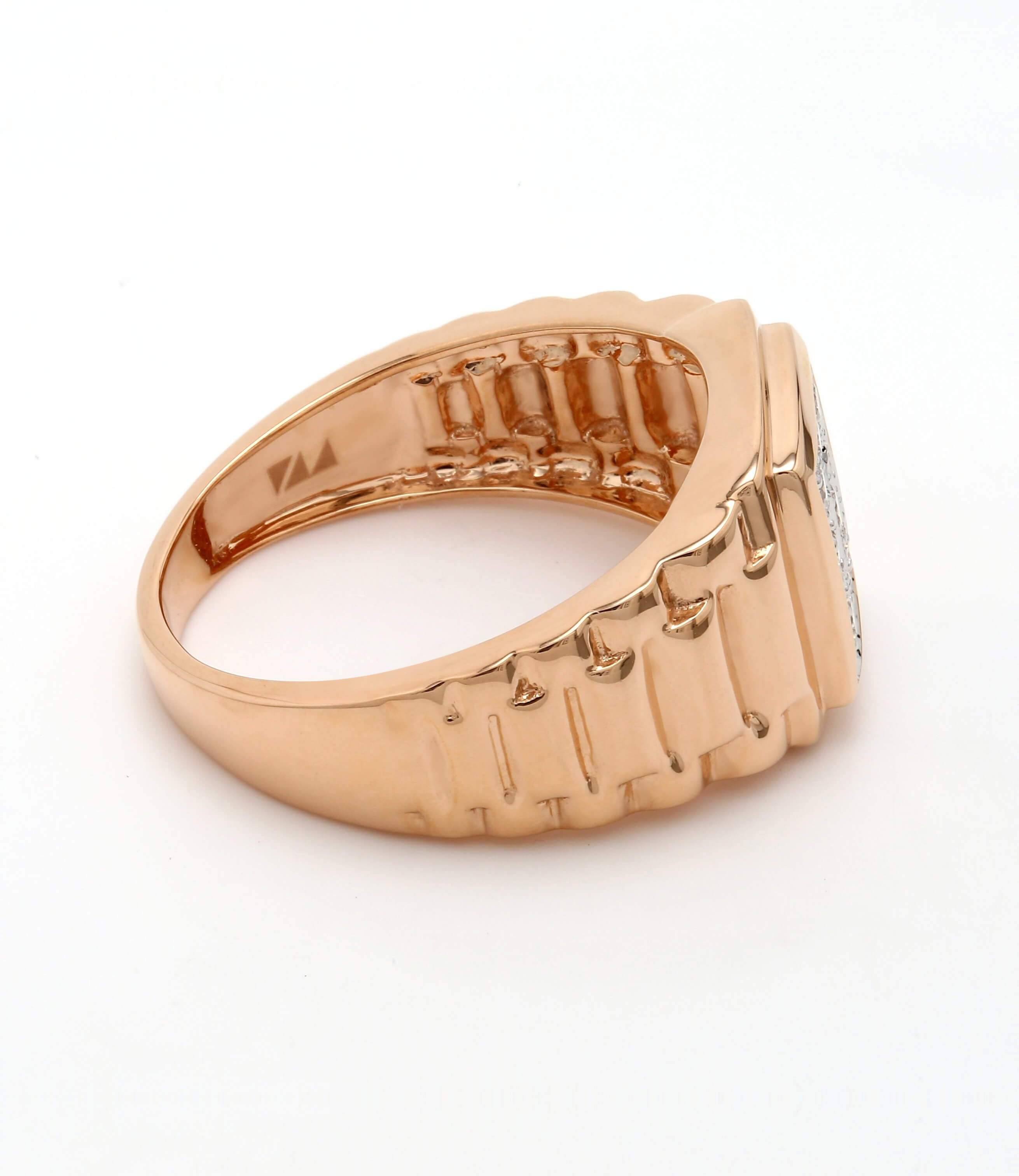 Real Diamond Mens Two Tone Ring - STOMBIL TRADE 