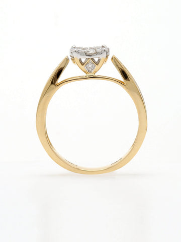 Real Diamond Illussion Cluster Ring - STOMBIL TRADE 
