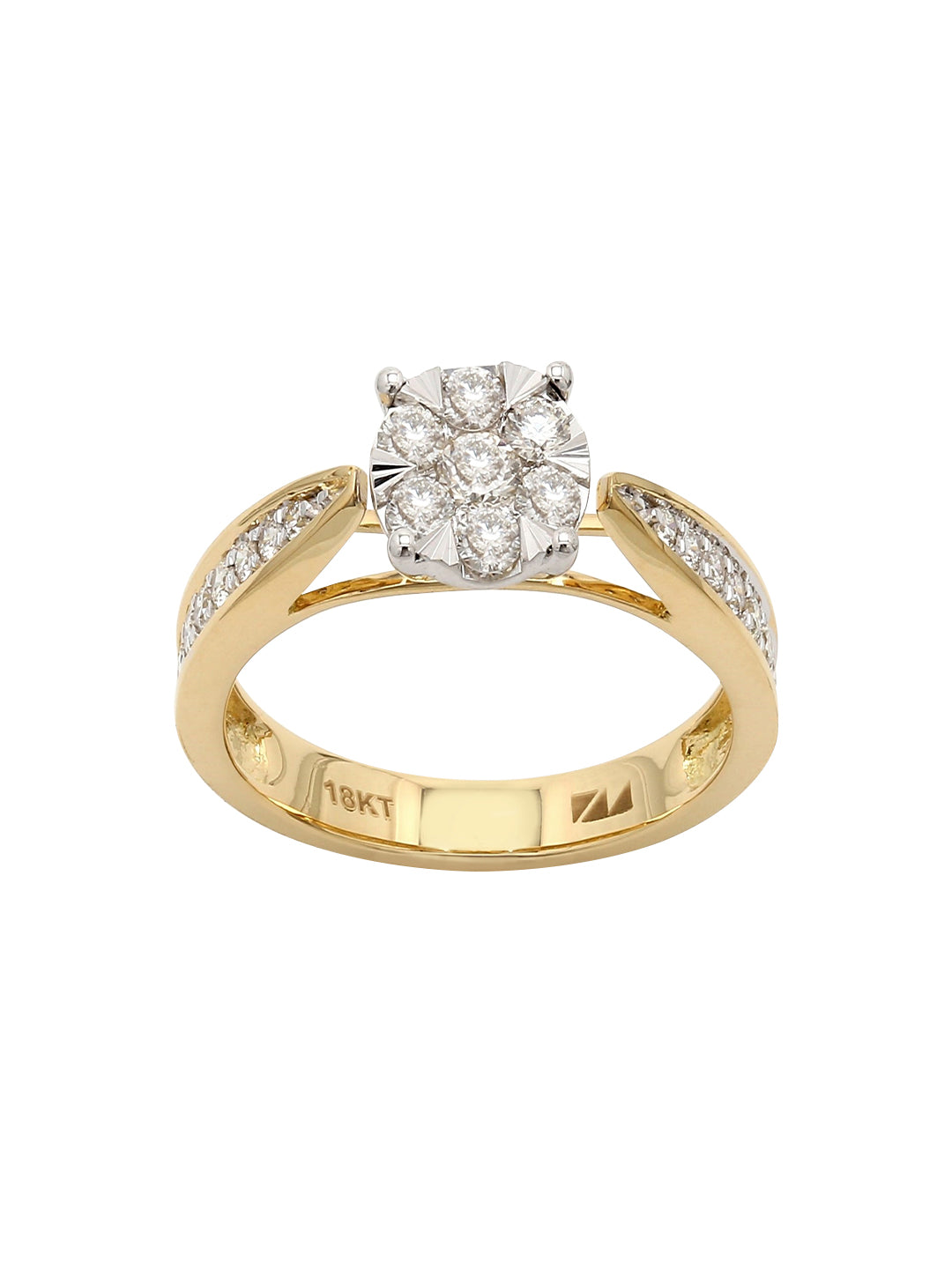 Real Diamond Illussion Cluster Ring - STOMBIL TRADE 