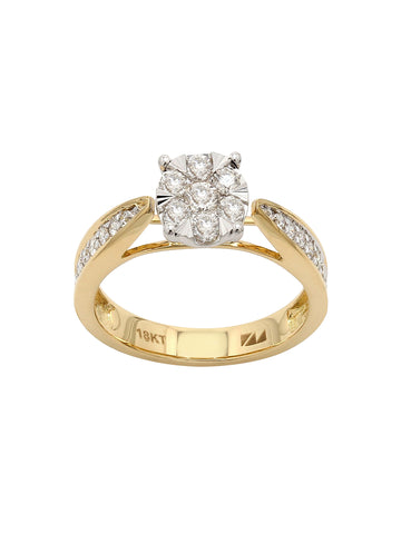 Real Diamond Illussion Cluster Ring - STOMBIL TRADE 