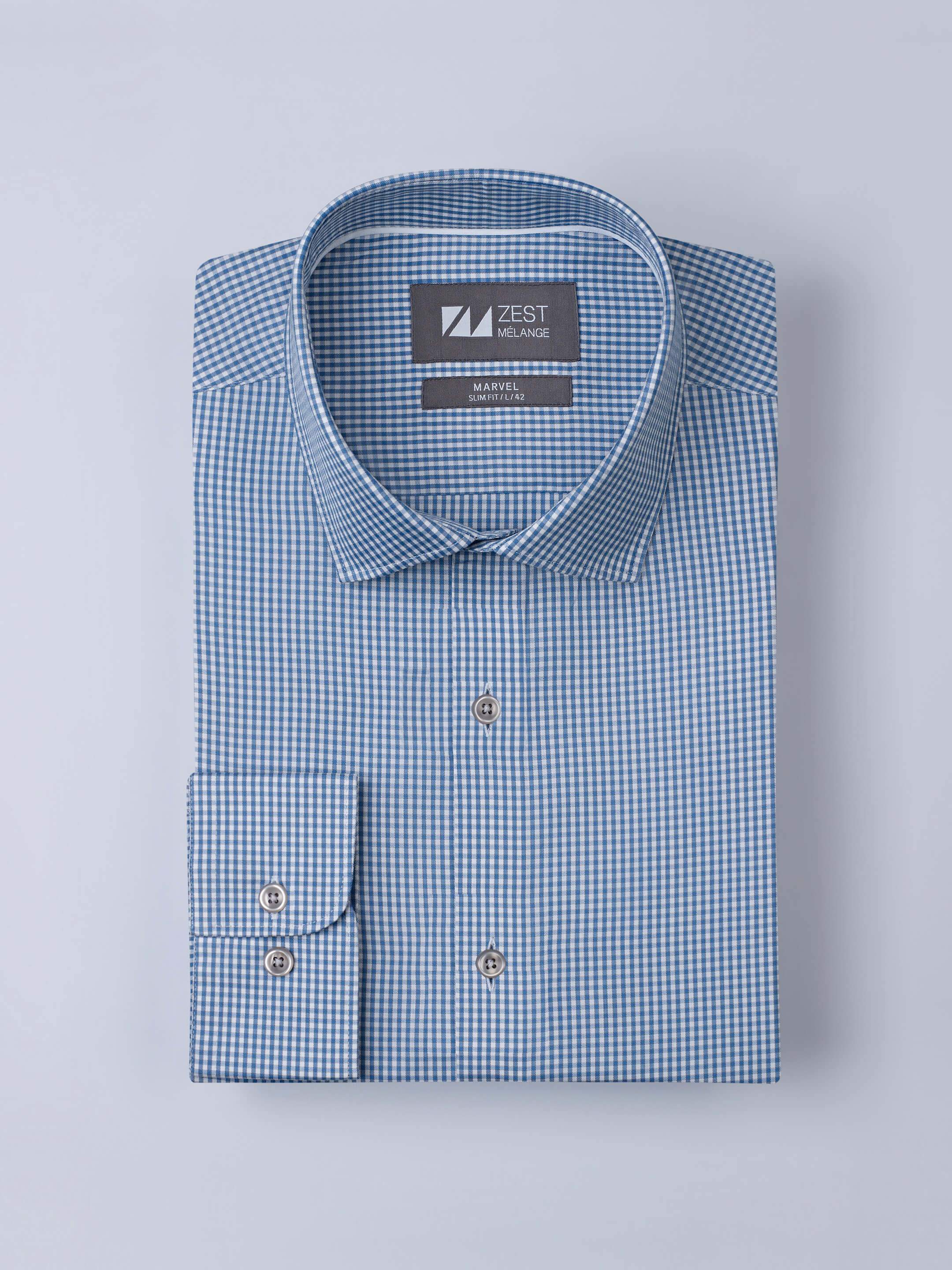 Blue Checks Shirt - STOMBIL TRADE