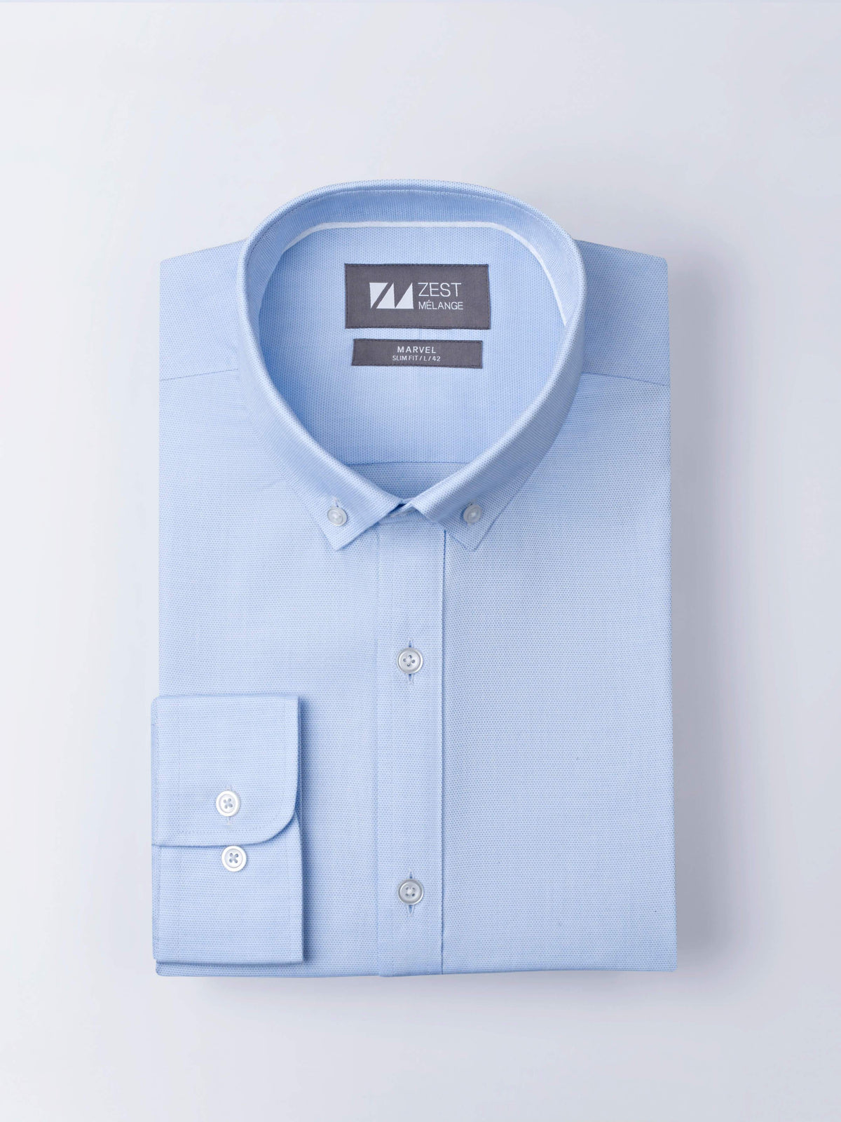 Blue Button Down Collar Shirt - STOMBIL TRADE