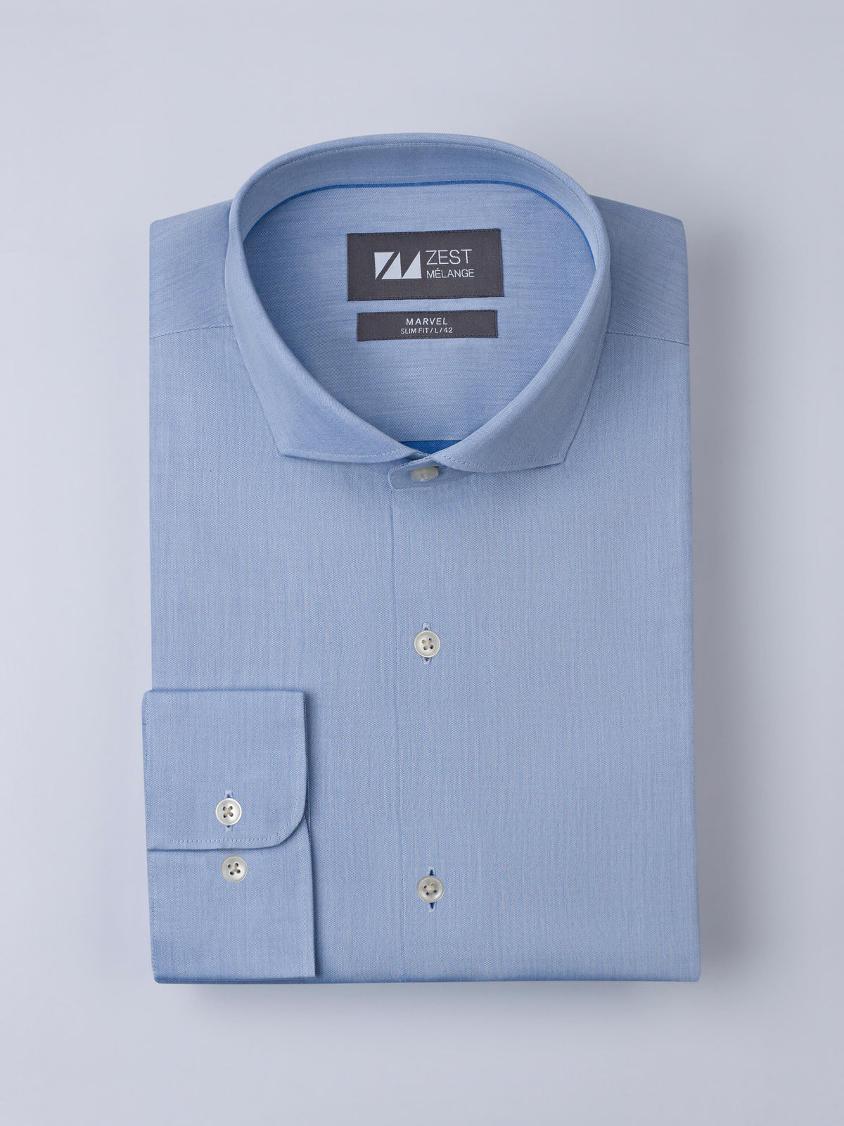 Blue Cutway Collar Shirt - STOMBIL TRADE