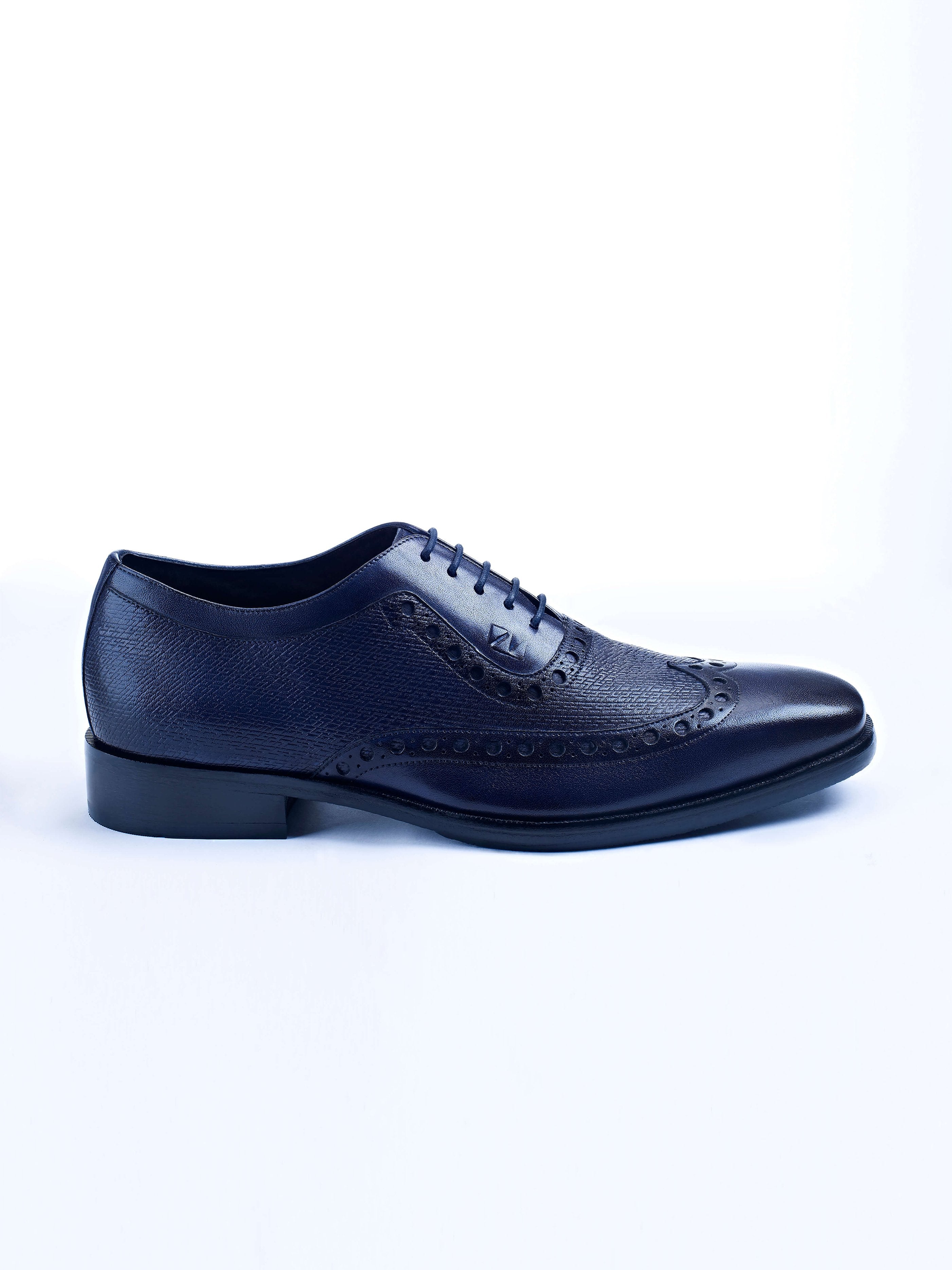 Oxford Lace Up Shoes With Broguing & Zm Embossed Leather Detail - STOMBIL TRADE 