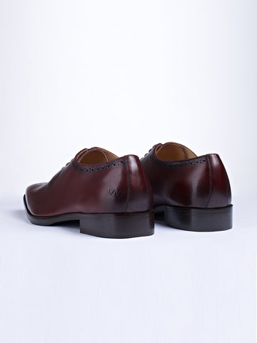 Oxford Lace Up Shoes With Broguing (Brown) - STOMBIL TRADE 
