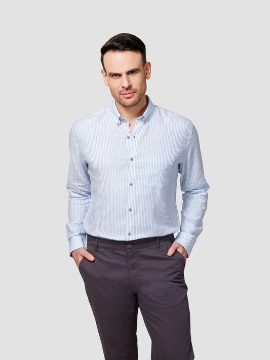 Classic Button-Down Stripe Shirt - STOMBIL TRADE