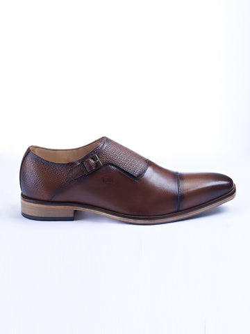 Single Buckle Monk Shoes With Zm Embossed Detail - STOMBIL TRADE 