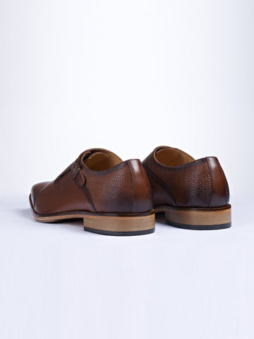 Single Buckle Monk Shoes With Zm Embossed Detail - STOMBIL TRADE 