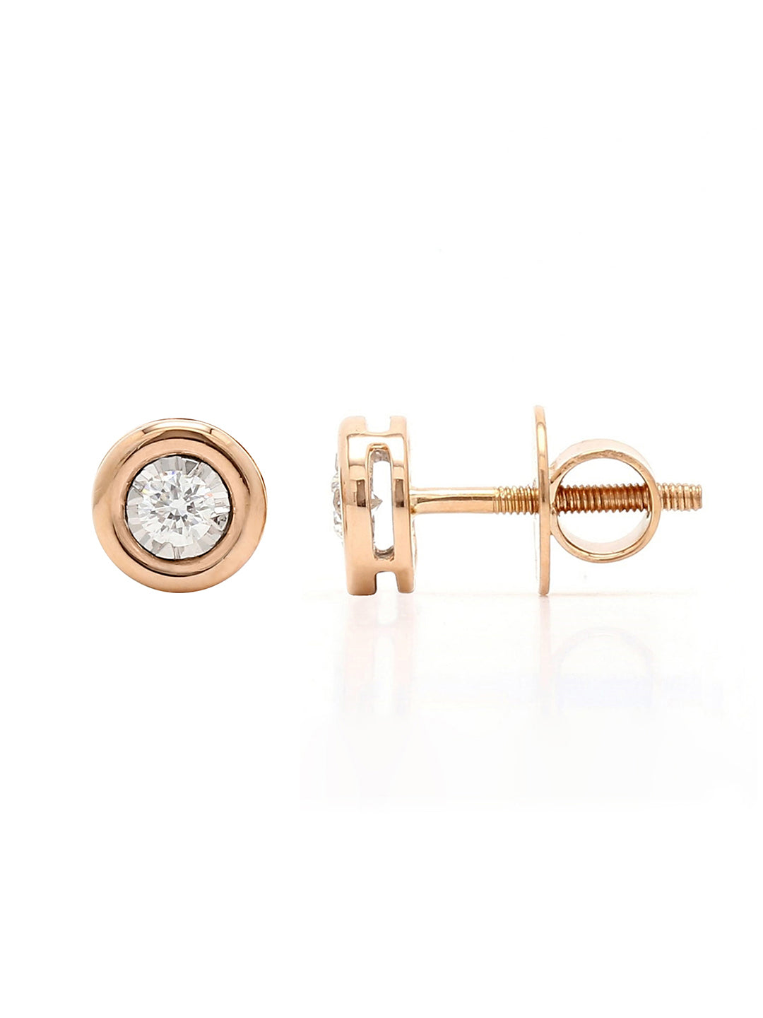 Real Diamond Illusion Solitaire Earring - STOMBIL TRADE 