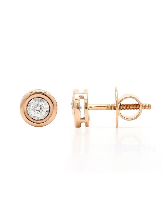 Real Diamond Illusion Solitaire Earring - STOMBIL TRADE 