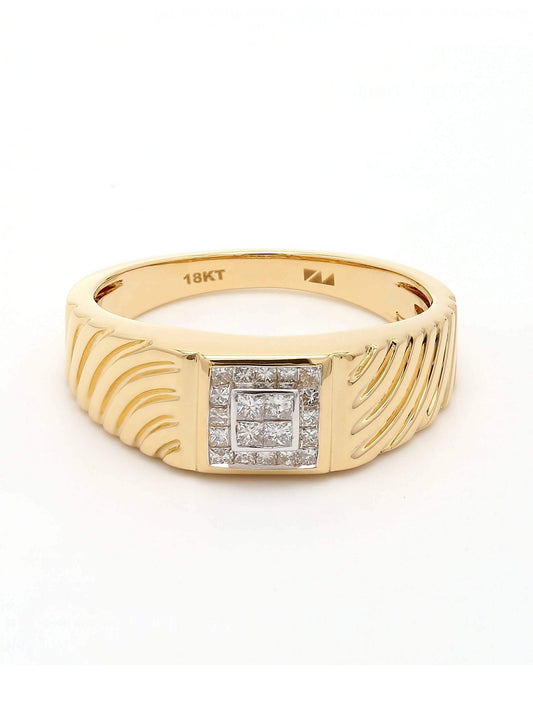 Real Diamond Mens Princess Diamond Ring - STOMBIL TRADE INDIA PRIVATE LIMITED 
