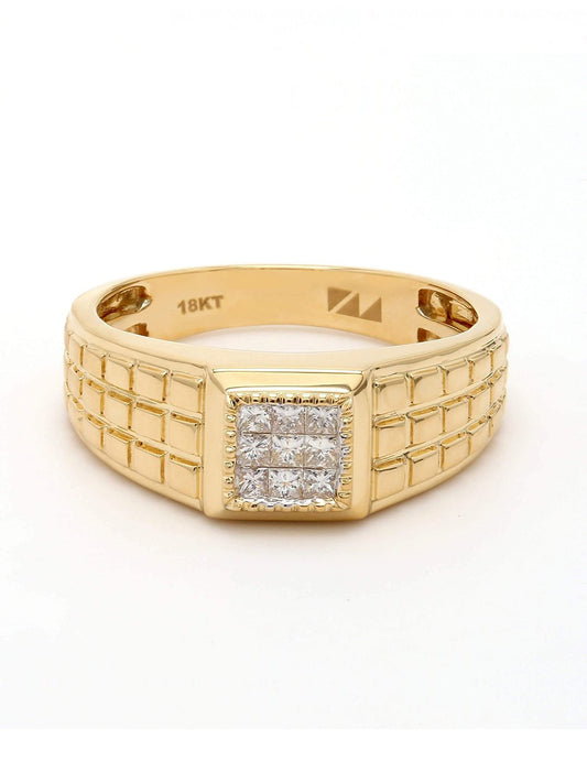 Real Diamond Mens Princess Diamond Ring - STOMBIL TRADE INDIA PRIVATE LIMITED 