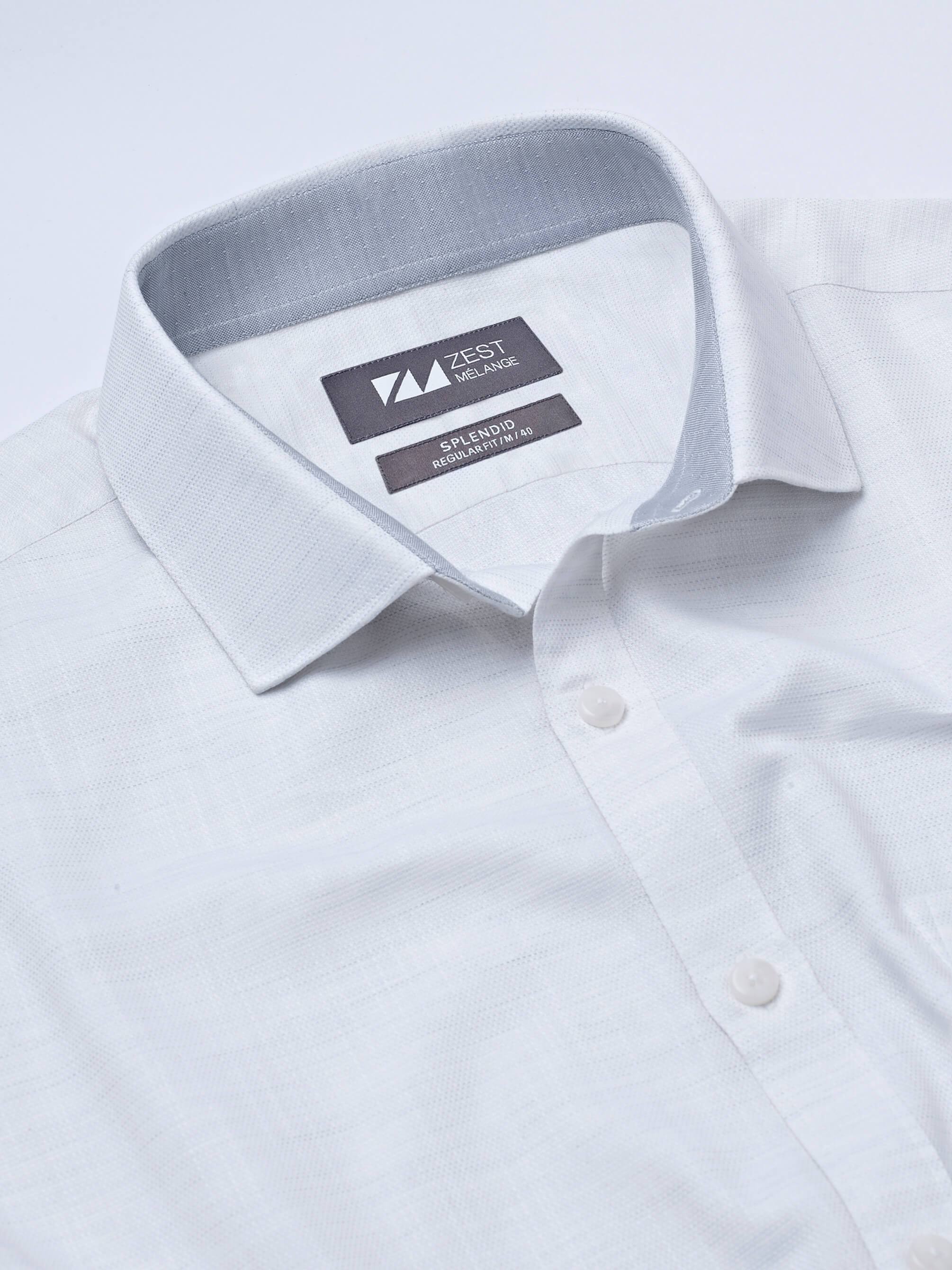 Classic Shirt with Spread Collar - Zest Mélange