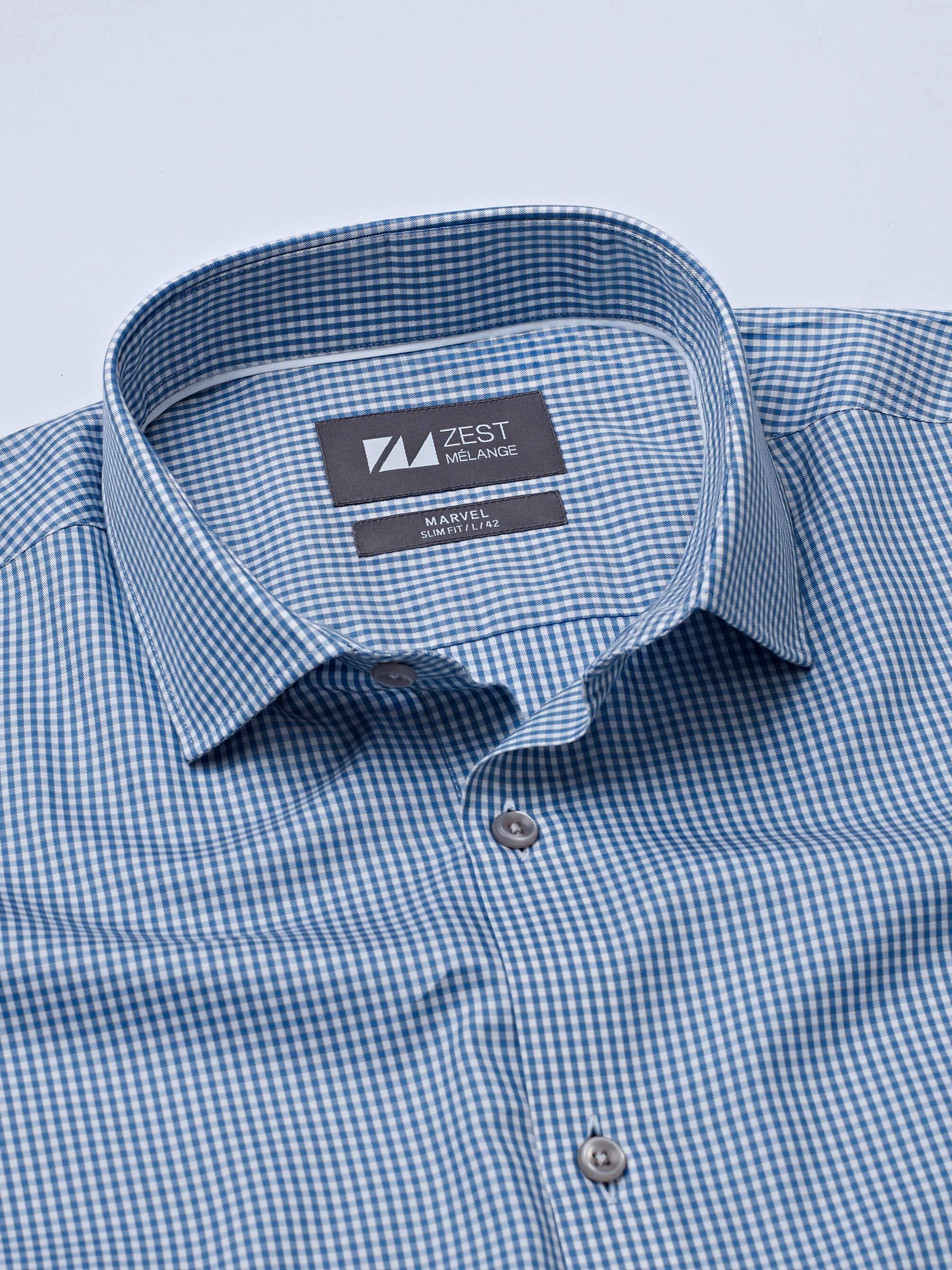 Blue Checks Shirt - STOMBIL TRADE
