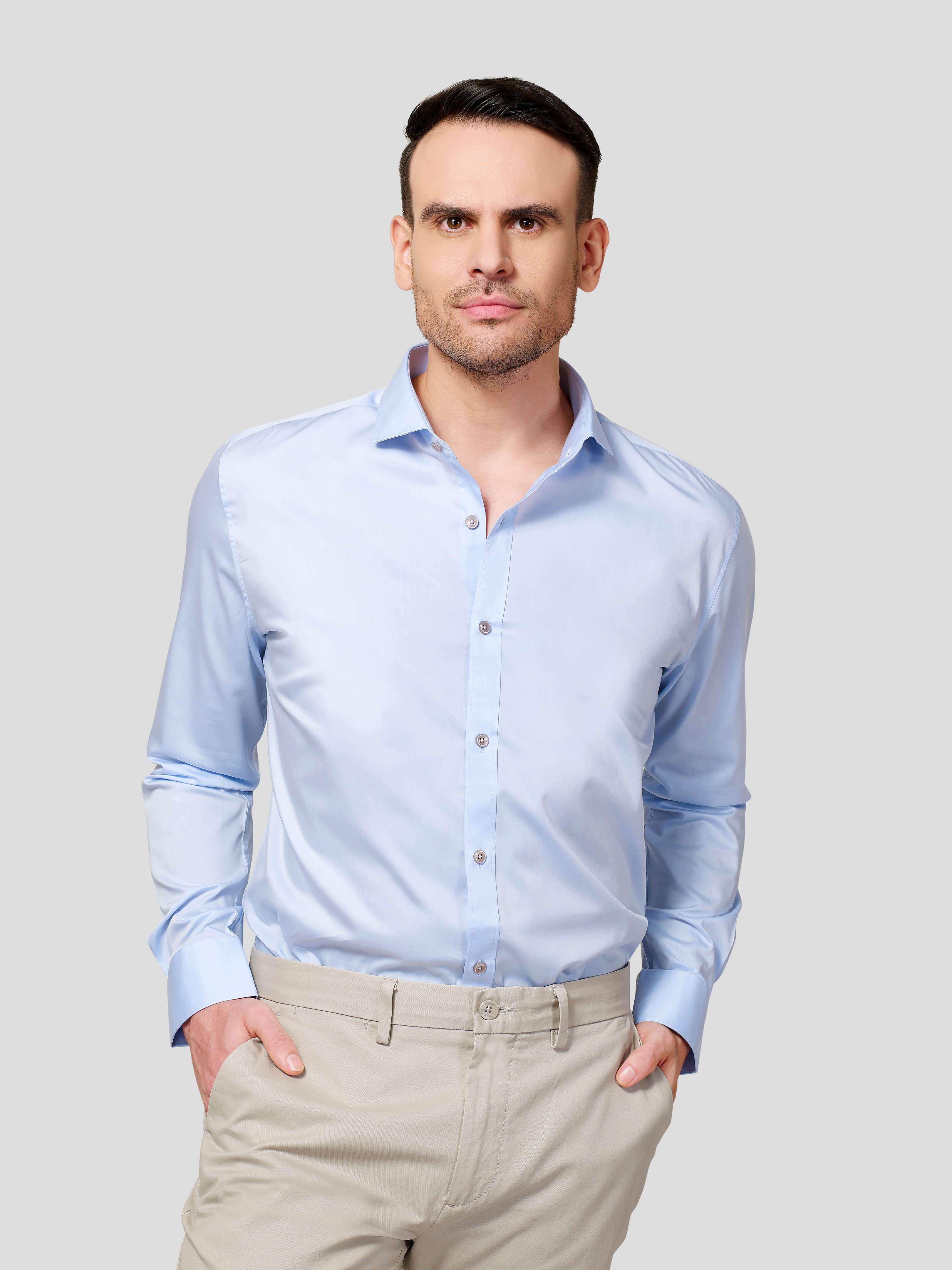 Classic Cut Way Collar Shirt - Zest Mélange