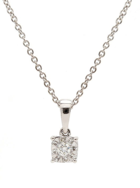Real Diamond Illussion Cluster Pendant With Chain - STOMBIL TRADE INDIA PRIVATE LIMITED 