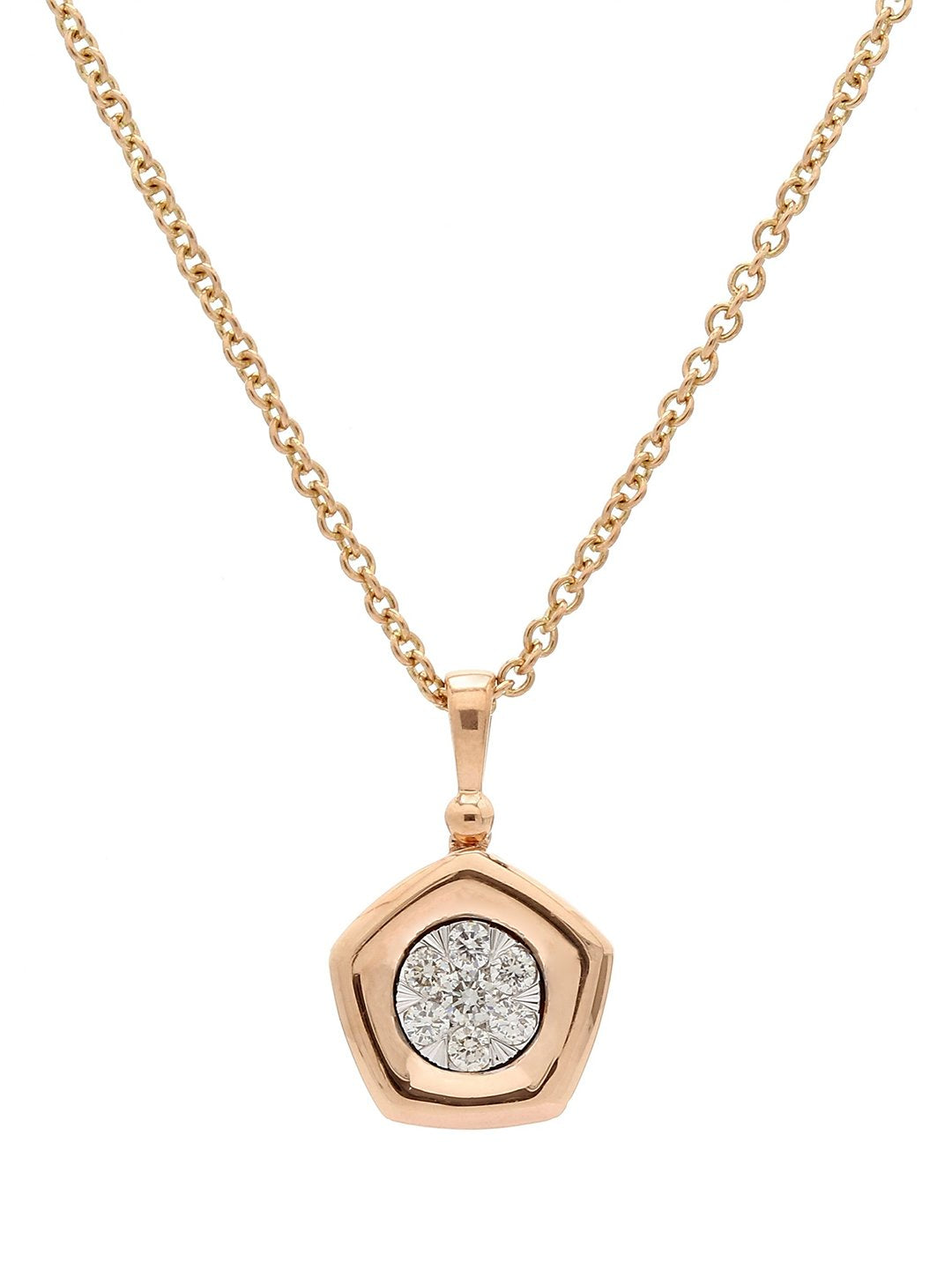 Real Diamond Illussion Cluster Pendant With Chain - STOMBIL TRADE 