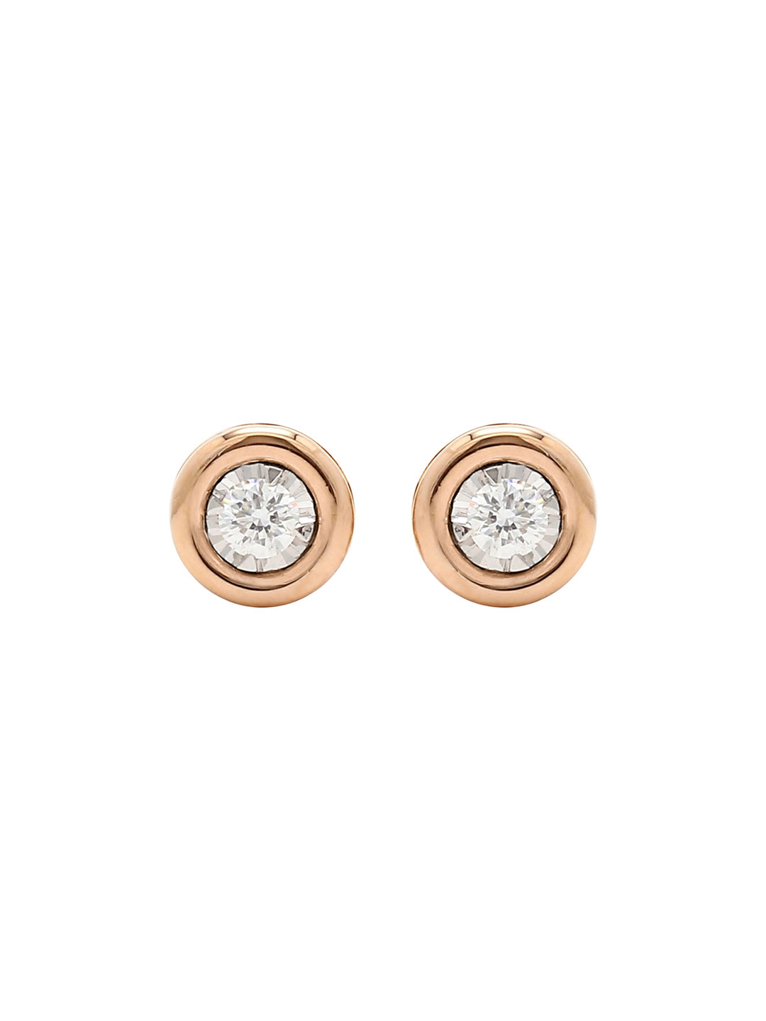 Real Diamond Illusion Solitaire Earring - STOMBIL TRADE 