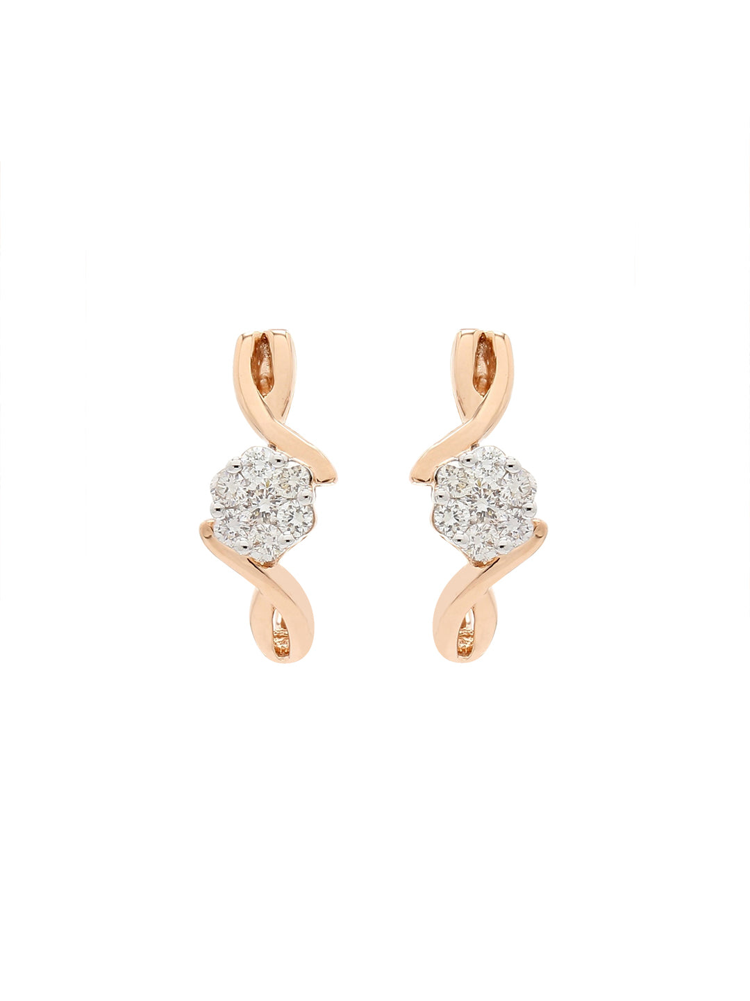 Real Diamond Cluster Hoop Earring - STOMBIL TRADE 