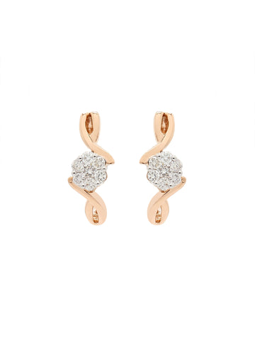 Real Diamond Cluster Hoop Earring - STOMBIL TRADE 