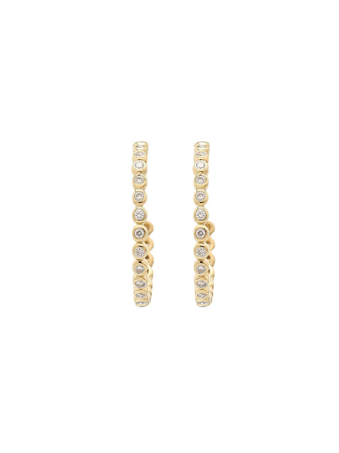 Real Diamond Bezel Hoop Earring - STOMBIL TRADE 