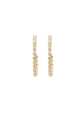 Real Diamond Bezel Hoop Earring - STOMBIL TRADE 