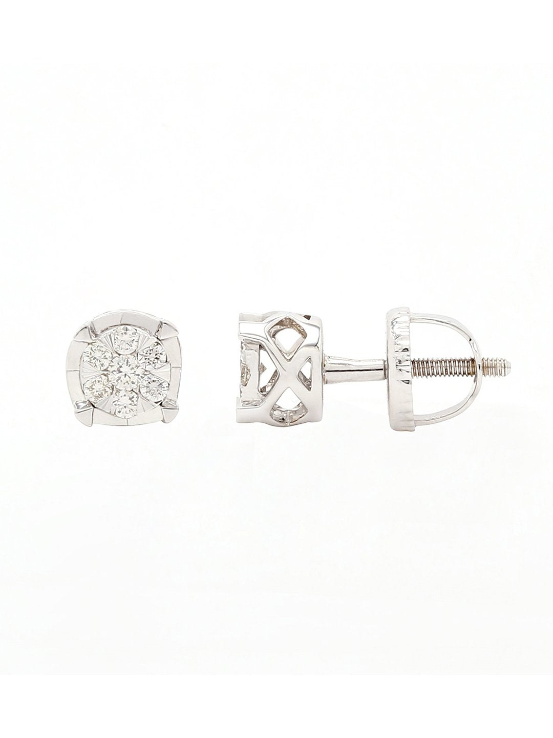 Real Diamond Illussion Cluster Stud Earring - STOMBIL TRADE 