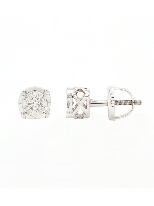 Real Diamond Illussion Cluster Stud Earring - STOMBIL TRADE 