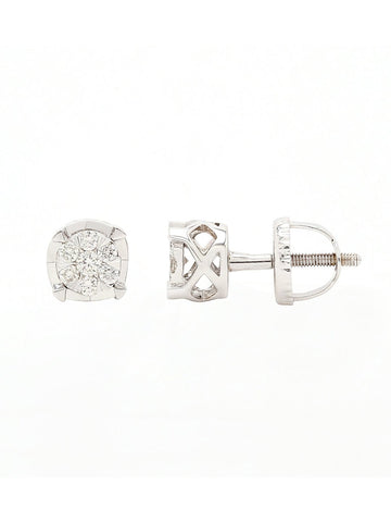 Real Diamond Illussion Cluster Stud Earring - STOMBIL TRADE 