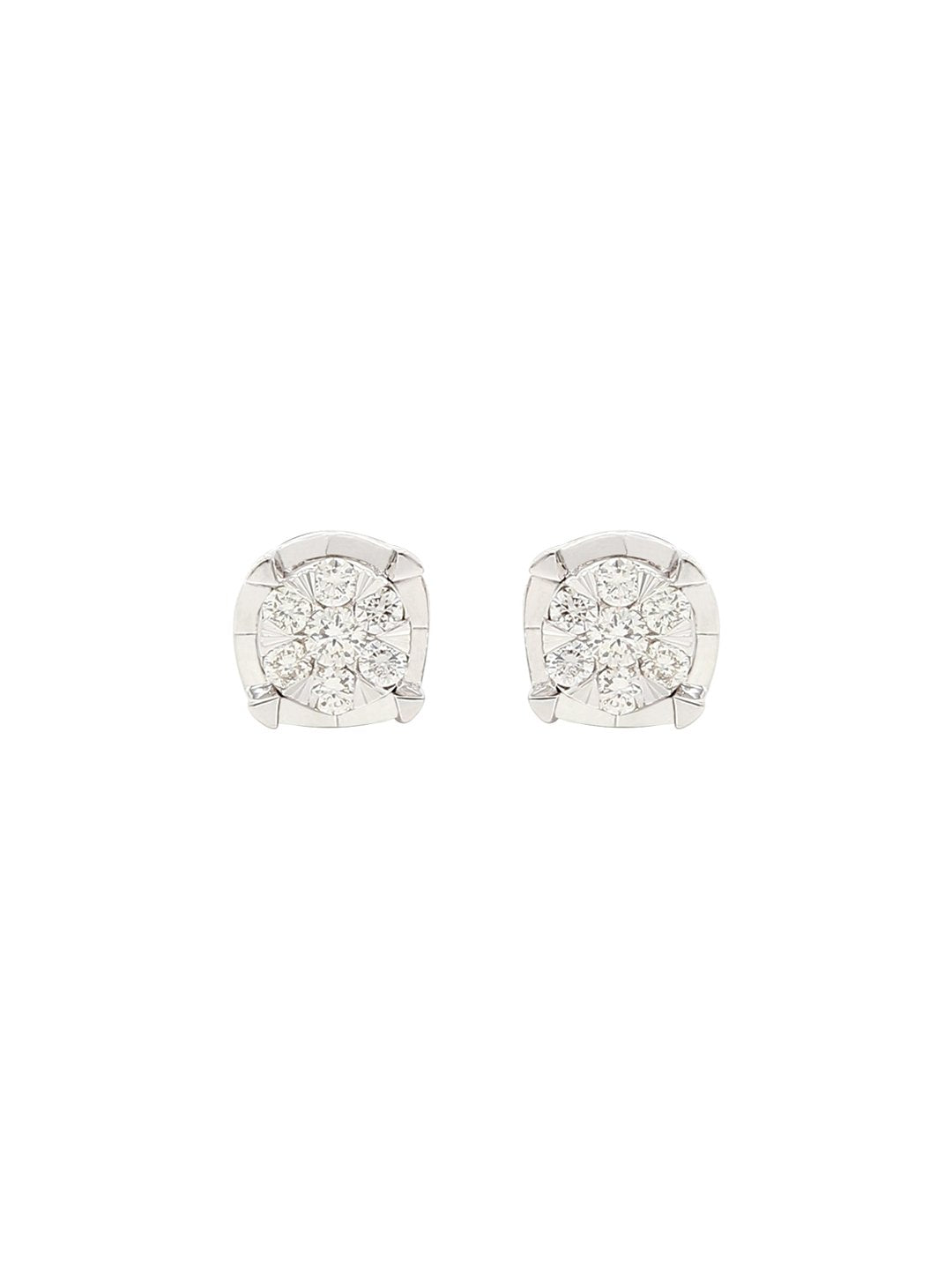 Real Diamond Illussion Cluster Stud Earring - STOMBIL TRADE 