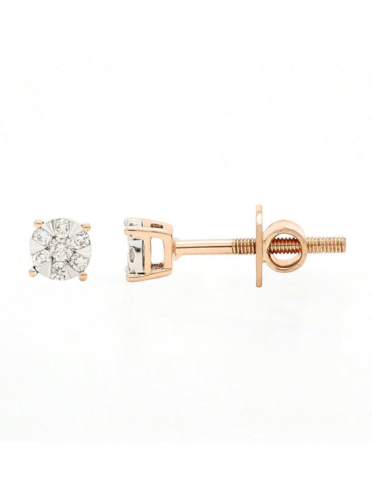 Real Diamond Illussion Cluster Stud Earring - STOMBIL TRADE 
