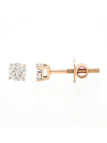 Real Diamond Illussion Cluster Stud Earring - STOMBIL TRADE 