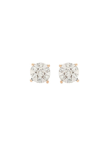 Real Diamond Illussion Cluster Stud Earring - STOMBIL TRADE 