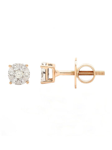 Real Diamond Illussion Cluster Stud Earring - STOMBIL TRADE 