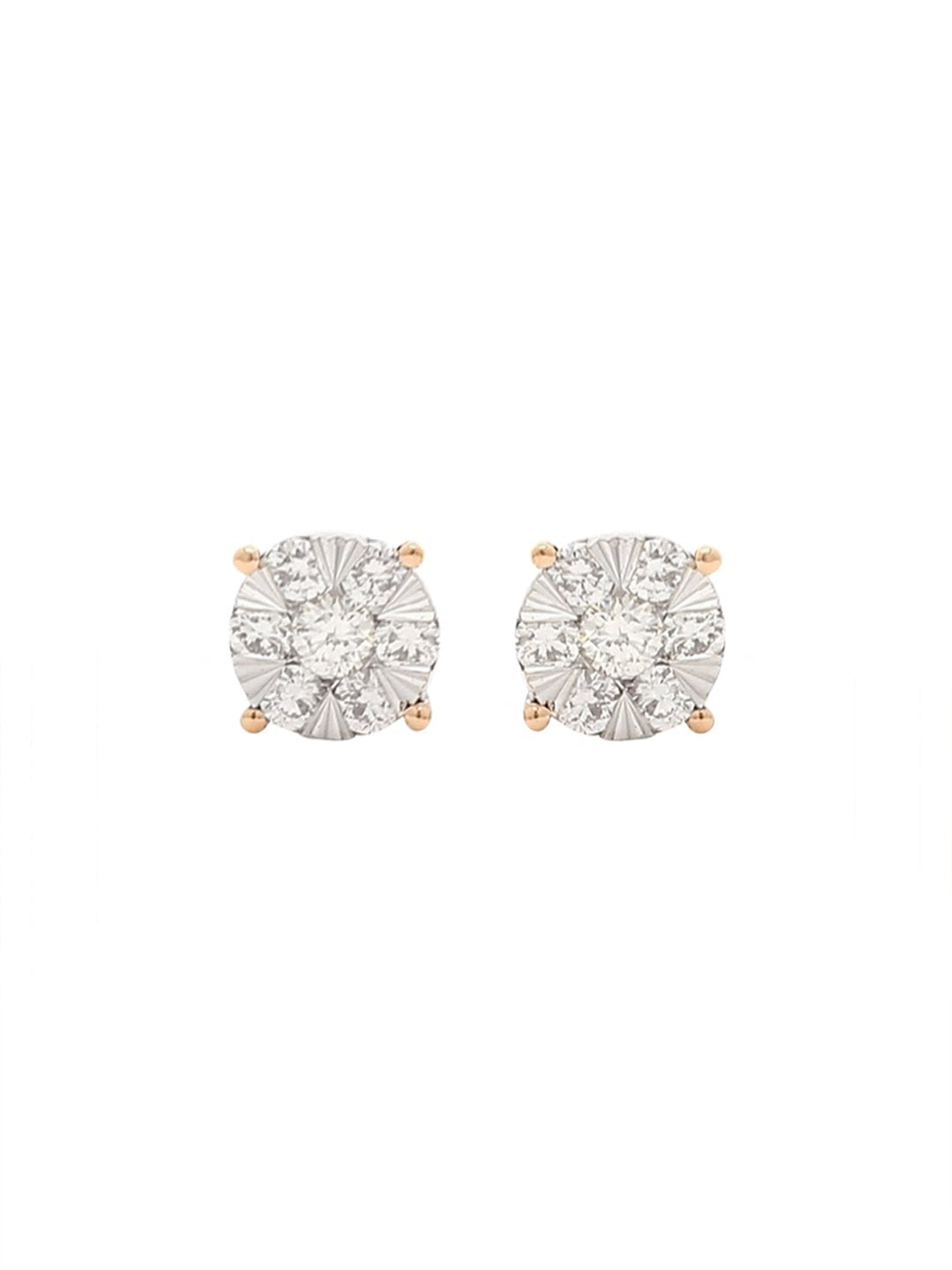 Real Diamond Illussion Cluster Stud Earring - STOMBIL TRADE 