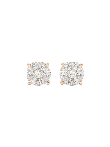 Real Diamond Illussion Cluster Stud Earring - STOMBIL TRADE 