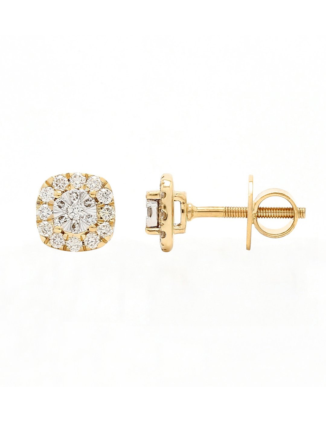 Real Diamond Illussion Cluster Stud Earring - STOMBIL TRADE 